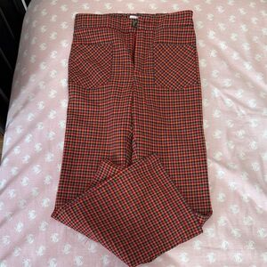 Kids Red and Black Check Pants - Classic Straight Fit